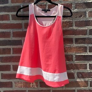 Coral and Cream Forever 21 Tank Top